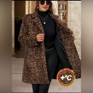 Leopard Plush Jacket never worn size 2X mob wife theme with gold hoops